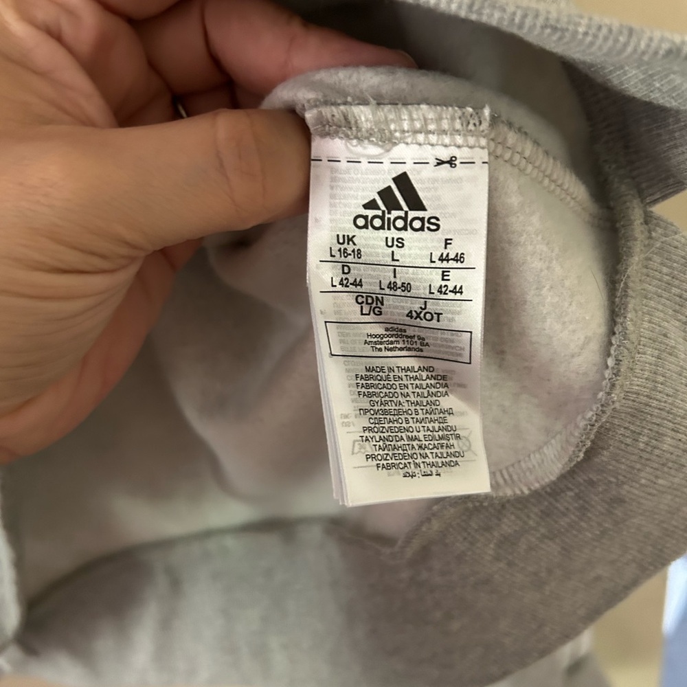 NWT!-Adidas -{Size L}- Grey and white Rice University cropped sweater. - Picture 3 of 6